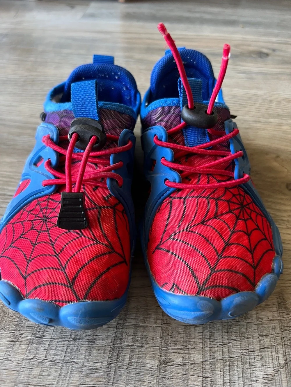 Kids Red and Blue Spider-Print Active Sneakers